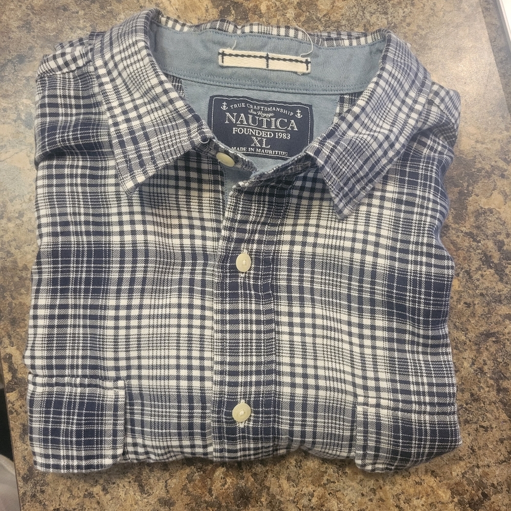 Nautical Long Sleeve Mens Size XL Button up